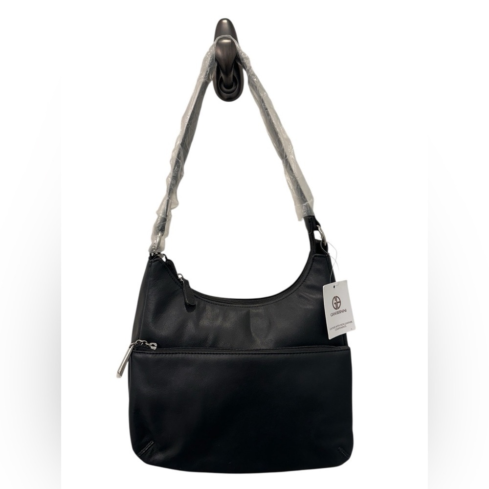 Nwt Giani Bernini Black Nappa Leather Hobo Shoulder Bag
